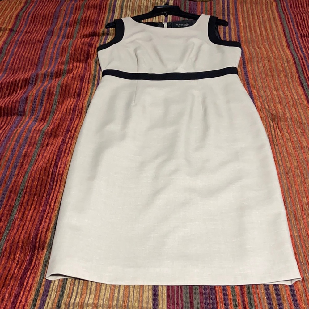 Black label fully lined linen sundress/suit  jckt